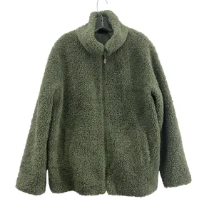 32 Degrees HEAT Olive Green Sherpa Fleece Zip Bomber Jacket Women's Polyester L