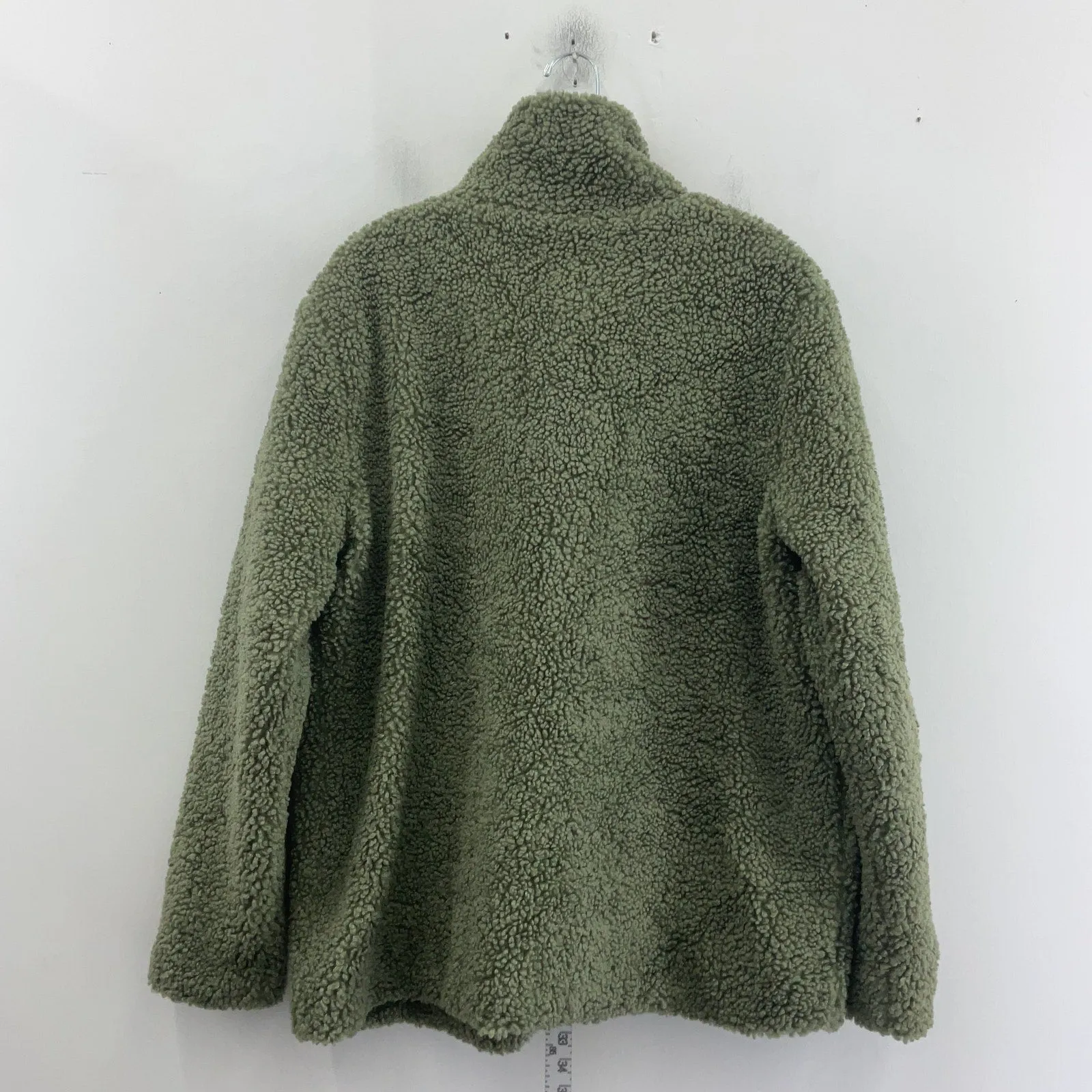 32 Degrees HEAT Olive Green Sherpa Fleece Zip Bomber Jacket Women's Polyester L