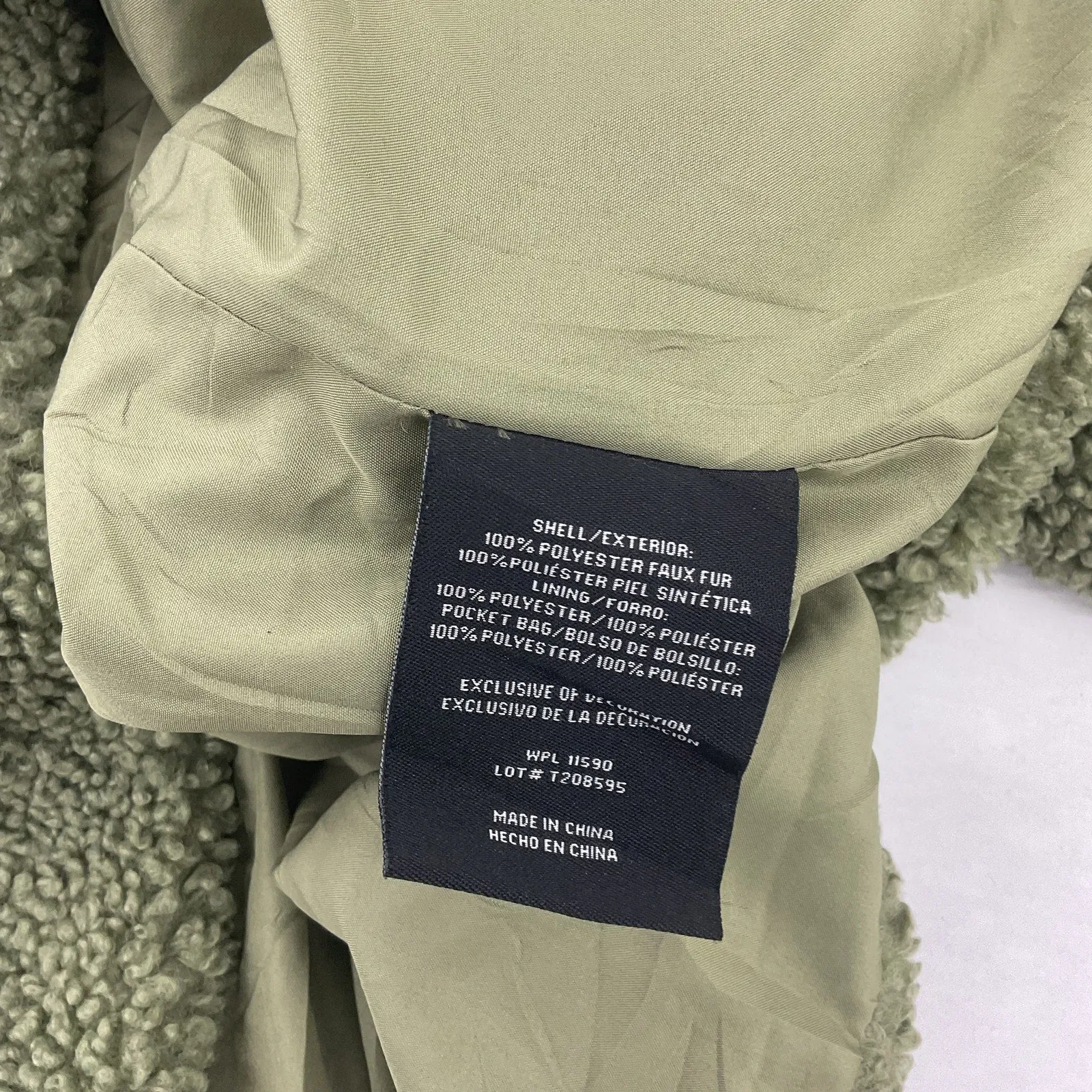 32 Degrees HEAT Olive Green Sherpa Fleece Zip Bomber Jacket Women's Polyester L