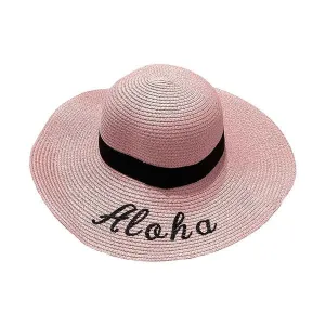 Aloha Wide Brim Hat, Soft Pink