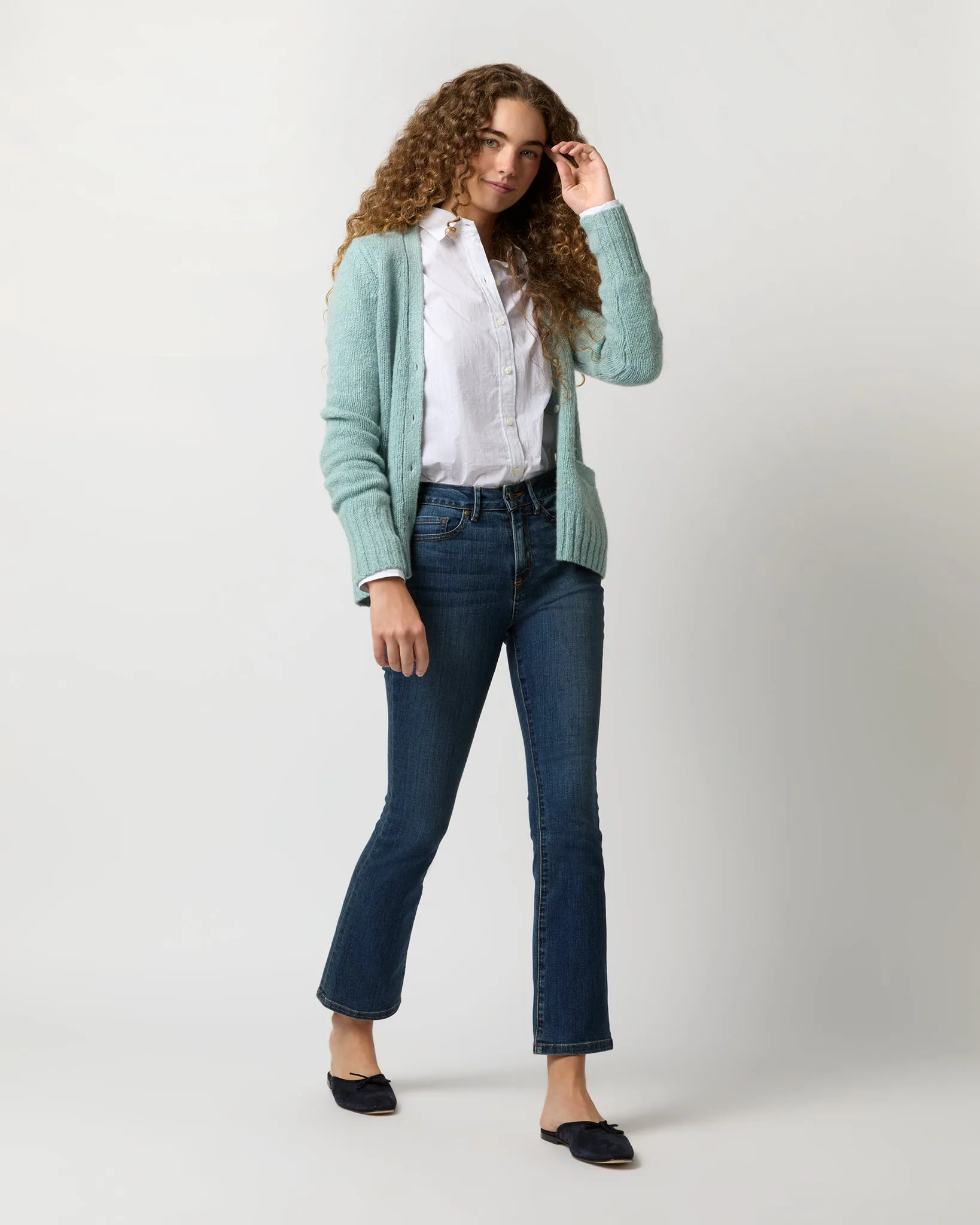 Aveline Cardigan in Mist Donegal Cashmere
