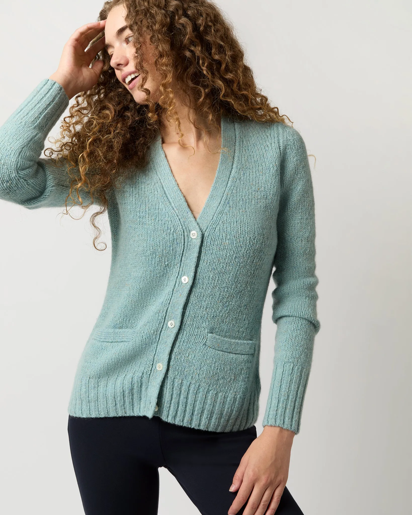 Aveline Cardigan in Mist Donegal Cashmere