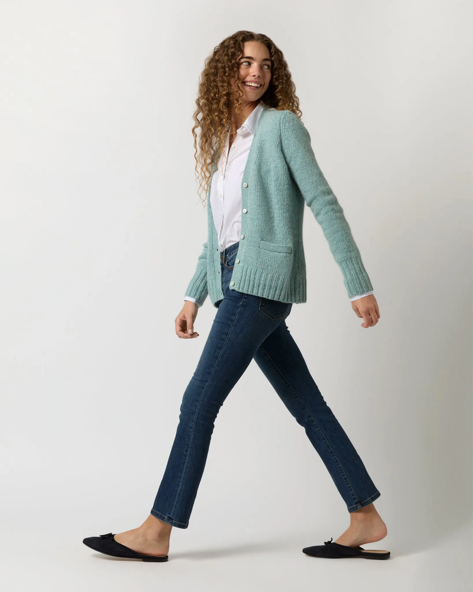 Aveline Cardigan in Mist Donegal Cashmere