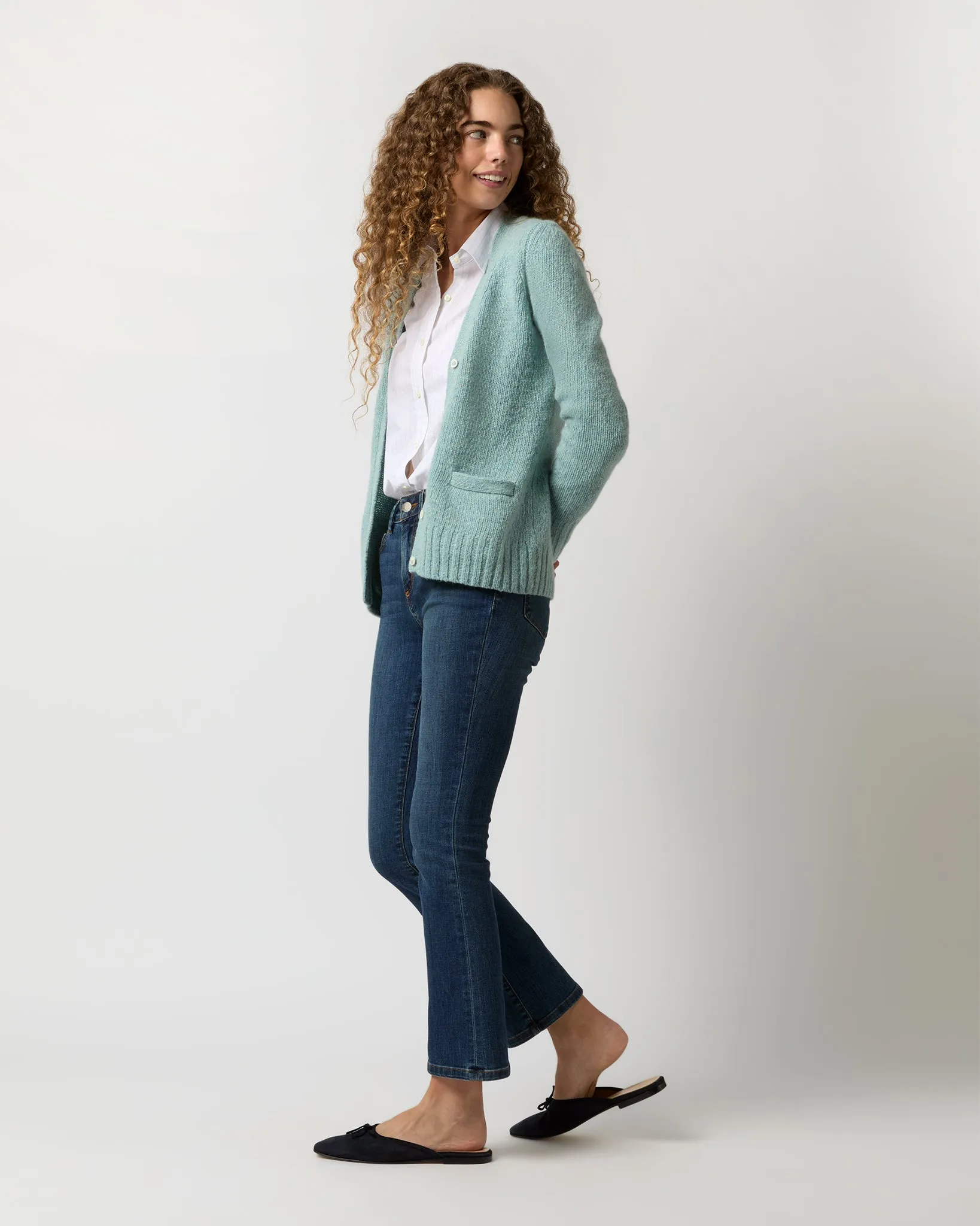 Aveline Cardigan in Mist Donegal Cashmere