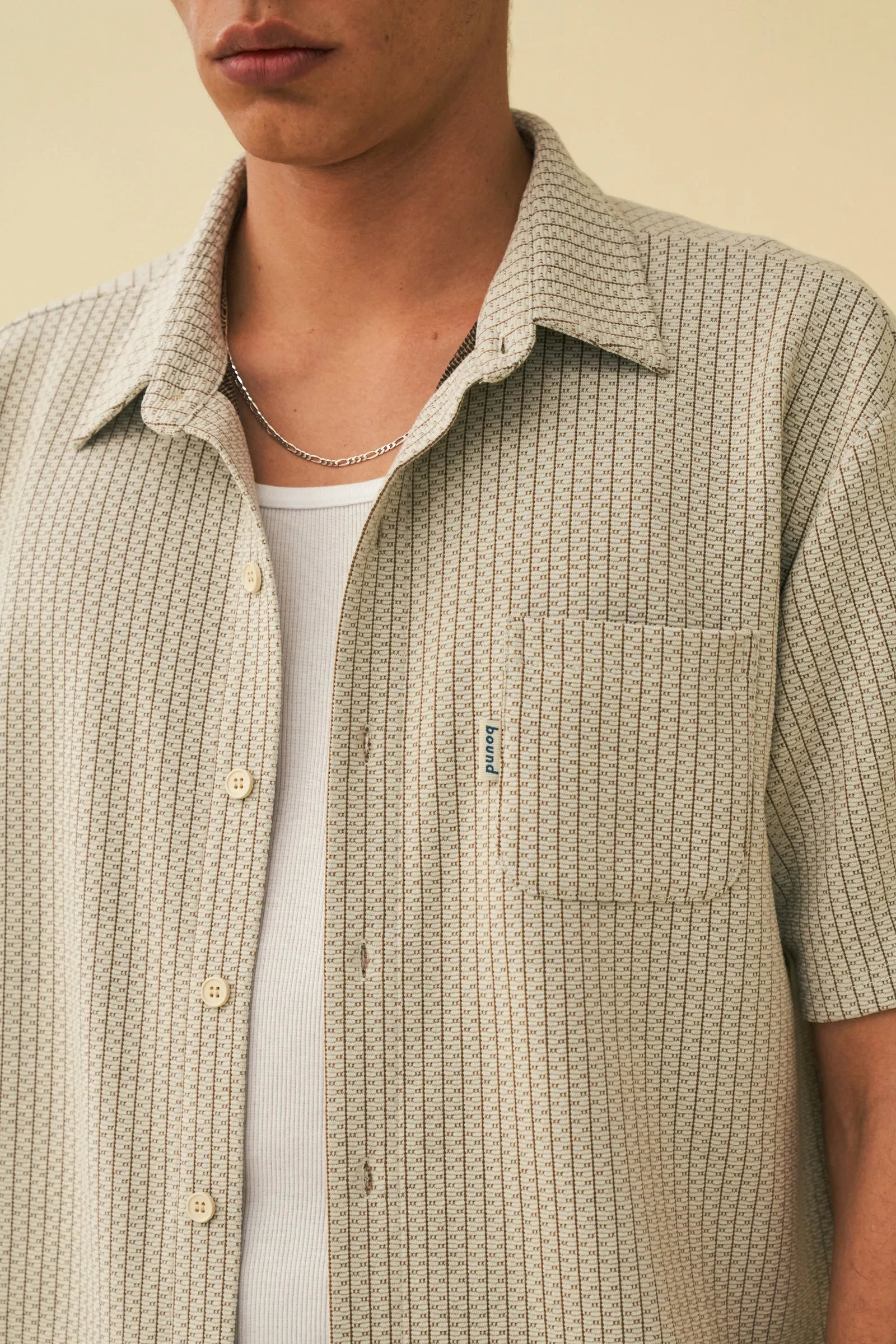 BLANCO PATTERNED TEXTURED POLO SHIRT - WHITE