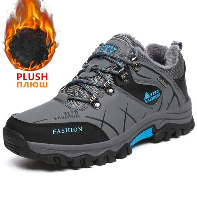 Brand Men Winter Snow Boots Waterproof Leather sneakers 39-47