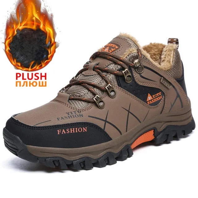 Brand Men Winter Snow Boots Waterproof Leather sneakers 39-47