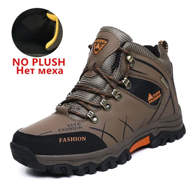 Brand Men Winter Snow Boots Waterproof Leather sneakers 39-47