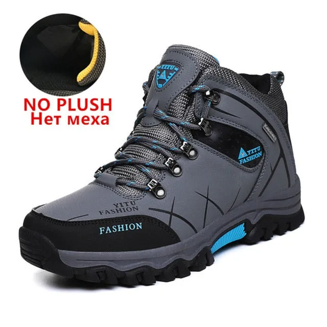 Brand Men Winter Snow Boots Waterproof Leather sneakers 39-47