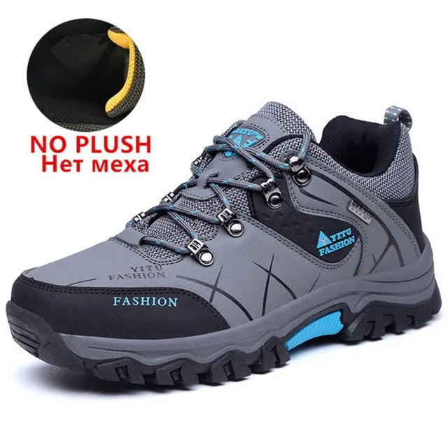 Brand Men Winter Snow Boots Waterproof Leather sneakers 39-47
