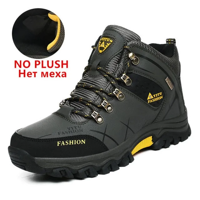 Brand Men Winter Snow Boots Waterproof Leather sneakers 39-47