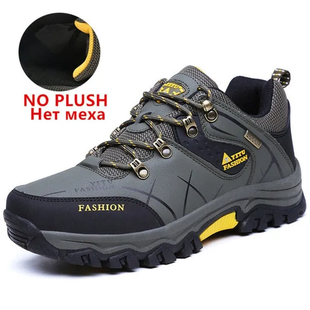 Brand Men Winter Snow Boots Waterproof Leather sneakers 39-47