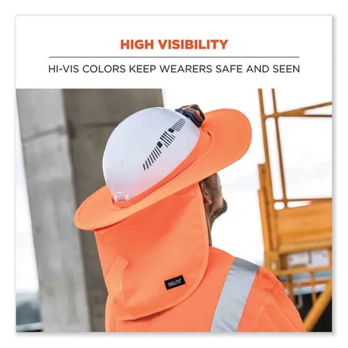 Chill-its 6660 Hard Hat Brim   Neck Shade, 19.5 X 9.75, Orange