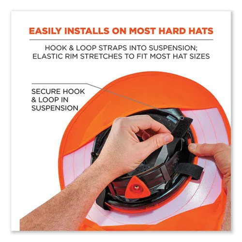 Chill-its 6660 Hard Hat Brim   Neck Shade, 19.5 X 9.75, Orange
