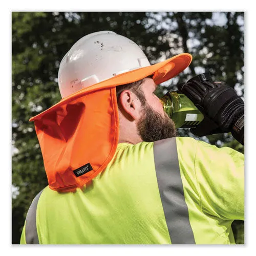 Chill-its 6660 Hard Hat Brim   Neck Shade, 19.5 X 9.75, Orange