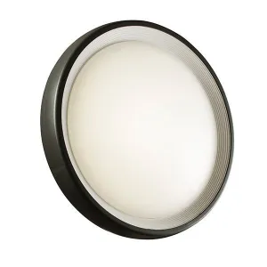 Corden 18 Watt IP65 Warm White (3000K) LED Round Matt White and Graphite Bulkhead