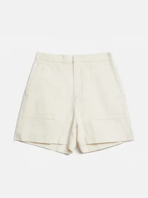 Denim patch pocket shorts