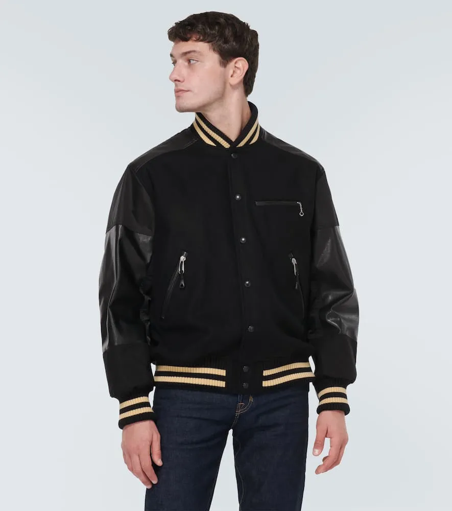 Junya Watanabe Wool-blend varsity jacket
