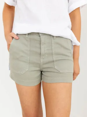 Just Black Light Olive High Rise Utility Short