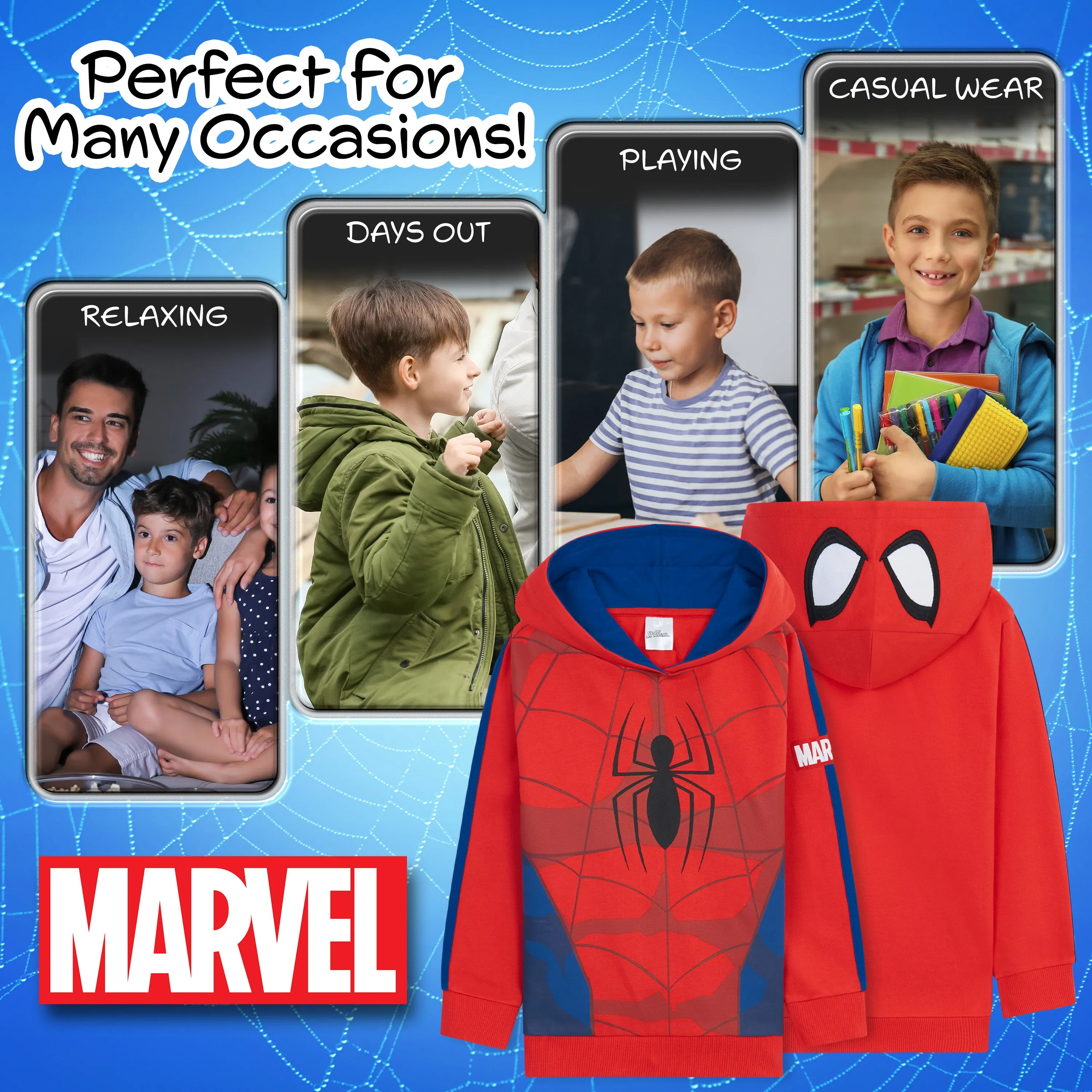 Marvel Hoodies for Boys - Spider-Man Hoodie for Boys