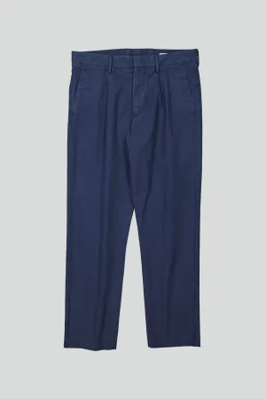 No Nationality Bill Pleated Chino - Navy Blue