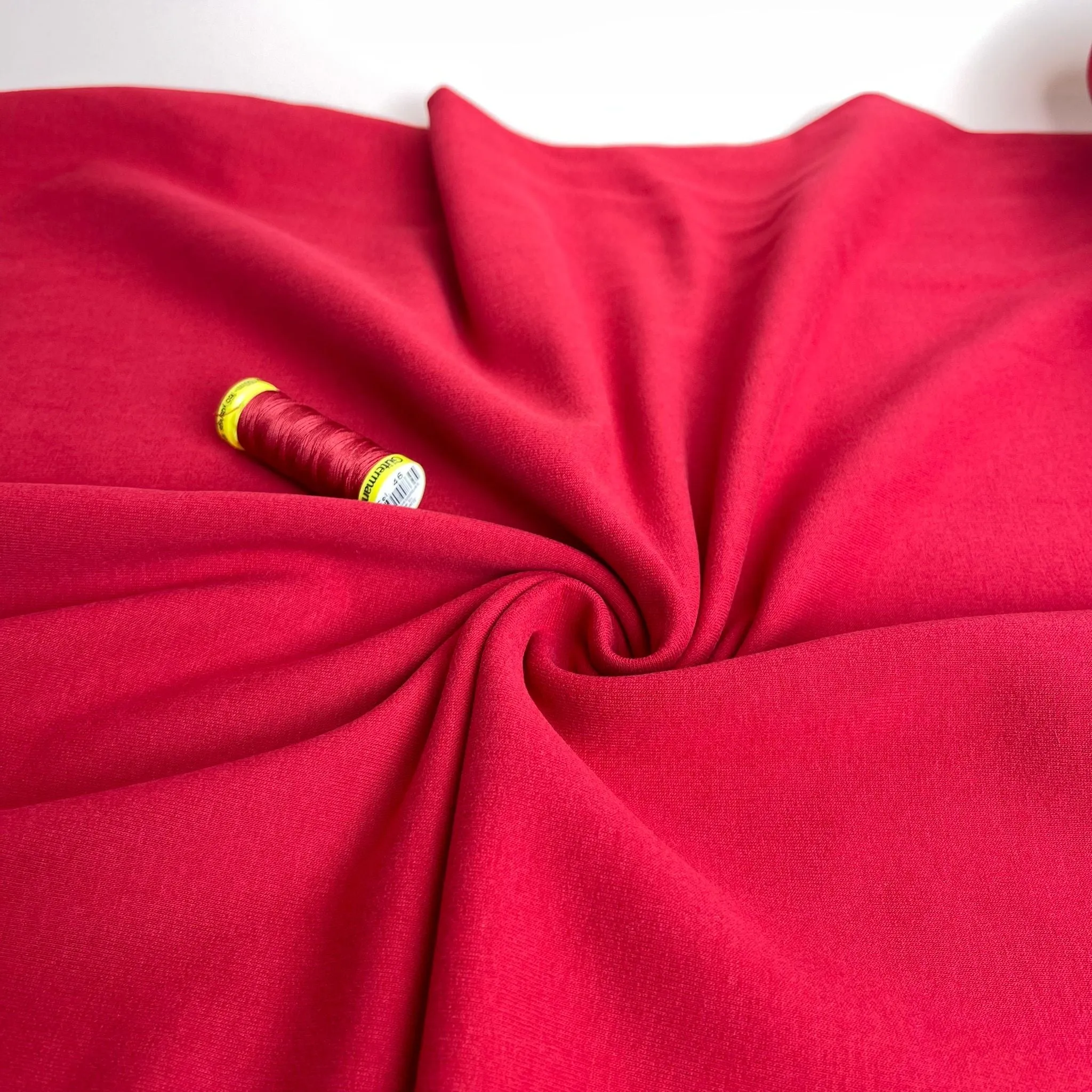 Peach Soft GOTS Organic Cotton Sweat-shirting in Dark Red