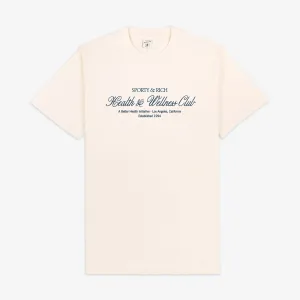 SPORTY & RICH | H&W CLUB T-SHIRT { CREAM/NAVY