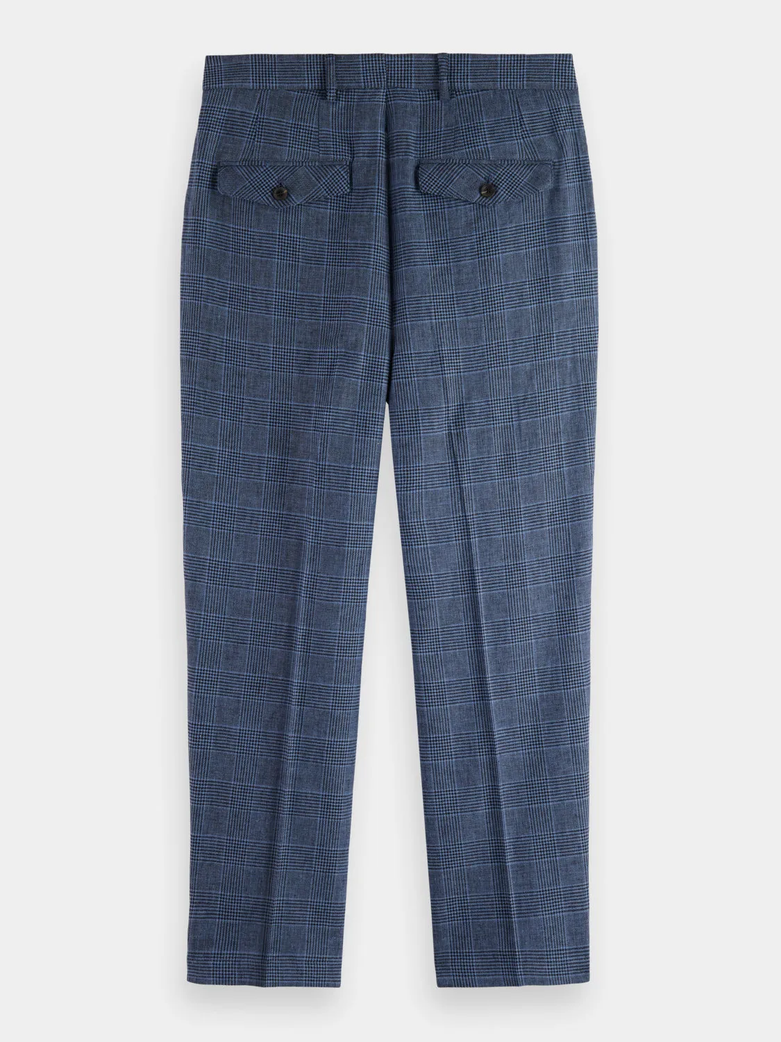 Wide leg pleated check chinos